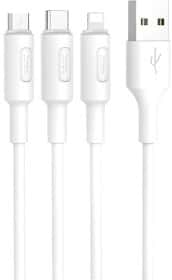 Кабель 3 в 1 Hoco USB - Apple Lightning - type-C - Micro USB X25 Soarer 6957531080176 1 м