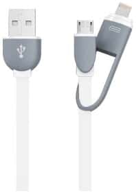 Кабель 2 в 1 XoKo SC-201-WH USB - Apple Lighting - Micro USB 0,25 м