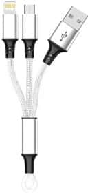 Кабель 2 в 1 XoKo SC-205-SL USB - Apple Lighting - Micro USB 0,2 м