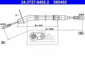 Трос ручного тормоза