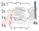 1650Q A.B.S. Комплектующие дисковых тормозных колодок для Daihatsu Cuore