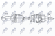 npwlr027 NTY Полуось для Land Rover Range Rover Evoque