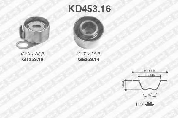 KD453.16 SNR Комплект ременя ГРМ