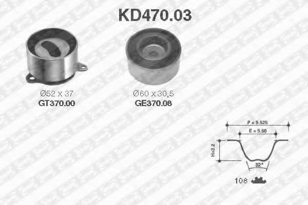 KD470.03 SNR Комплект ременя ГРМ