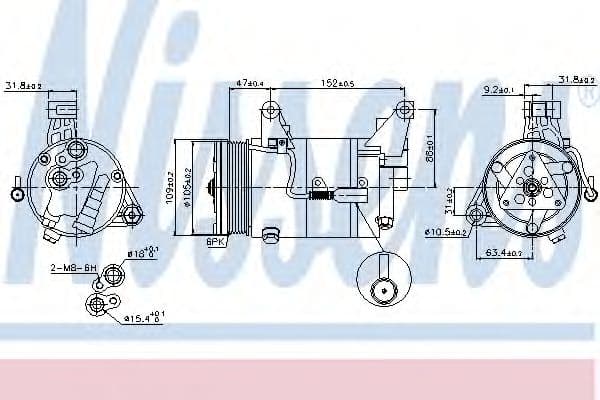 89340 Nissens Компрессор кондиционера для MINI Cooper