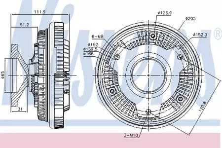 86072 Nissens Віскомуфта вентилятора
