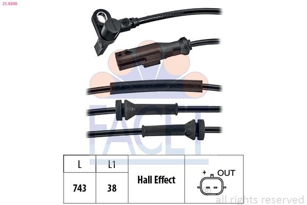 210200 Facet Датчик ABS