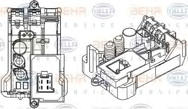 5HL 351 029-061 Behr Hella Регулятор вентилятора салону