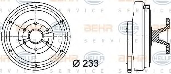 8MV 376 730-011 Behr Hella Віскомуфта вентилятора