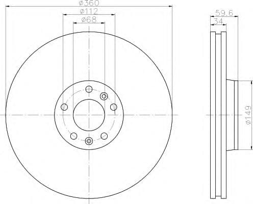8DD 355 109-851 Behr Hella Тормозной диск