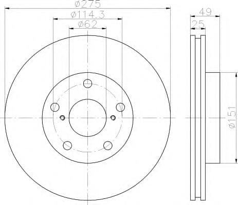 8DD 355 112-061 Behr Hella Тормозной диск для Toyota RAV4