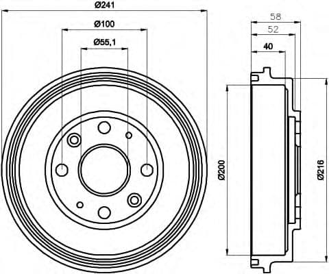 8DT 355 300-761 Behr Hella Гальмівний барабан