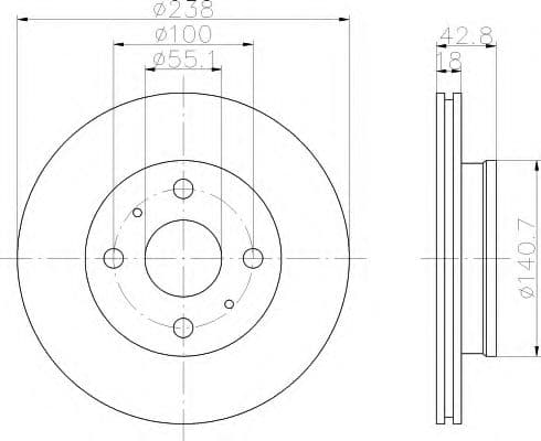 8DD 355 104-781 Behr Hella Гальмівний диск