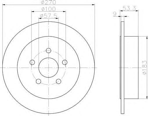 8DD 355 107-921 Behr Hella Гальмівний диск
