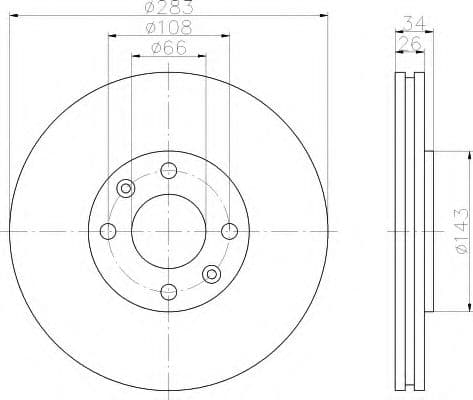 8DD 355 108-371 Behr Hella Гальмівний диск