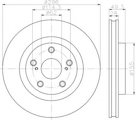 8DD 355 118-561 Behr Hella Гальмівний диск