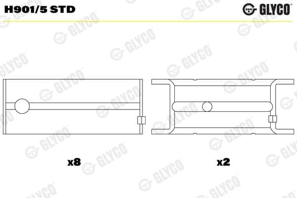 H901/5 STD Glyco Подшипник коленвала