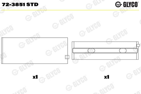 72-3851 STD Glyco Подшипник коленвала для Mercedes Vario