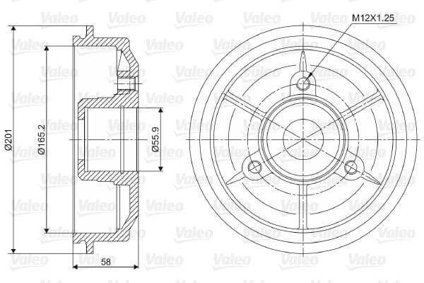 237010 Valeo Тормозной барабан