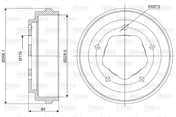 237038 Valeo Гальмівний барабан для Ford Transit