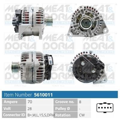 5610011 Meat & Doria Генератор для Cadillac CTS