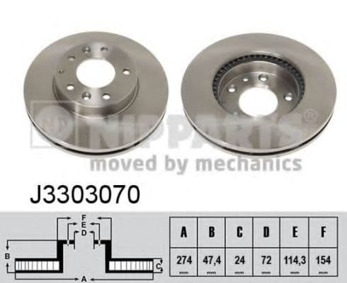 J3303070 Nipparts Тормозной диск