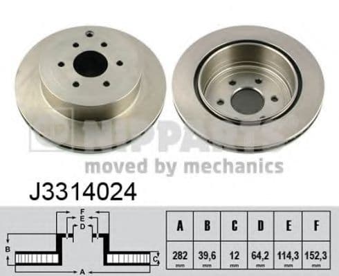 J3314024 Nipparts Гальмівний диск для Honda S2000