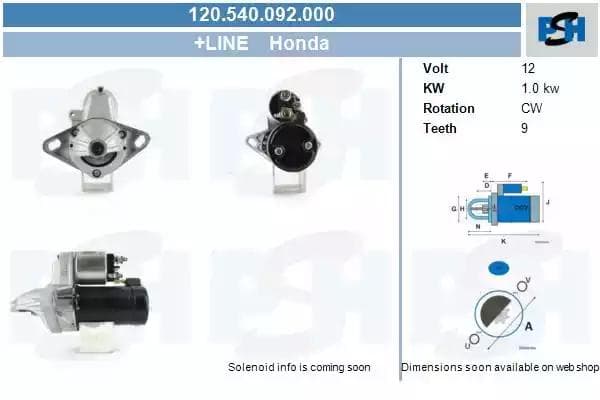 120540092000 CV PSH Стартер