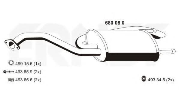 680080 Ernst Глушитель выхлопных газов конечный для Honda Jazz