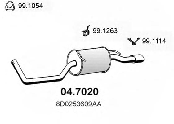 04.7020 Asso Глушитель выхлопных газов конечный