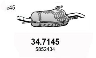 34.7145 Asso Глушитель выхлопных газов конечный для Opel Zafira