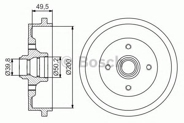 0 986 477 267 Bosch Гальмівний барабан для Audi 80