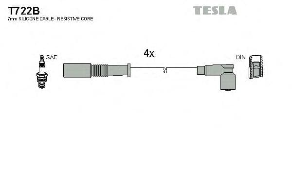 T722B Tesla Комплект проводов зажигания