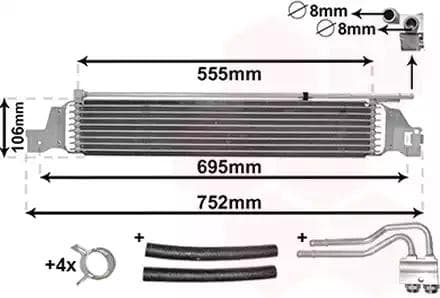 37013700 Van Wezel Радіатор КПП для Opel Astra