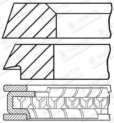 08-321200-00 Goetze Комплект поршневих кілець для Porsche 928