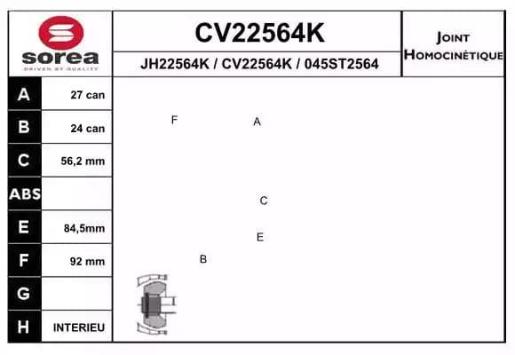 CV22564K EAI ШРУС