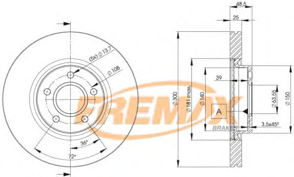 BD-3937 Fremax Тормозной диск