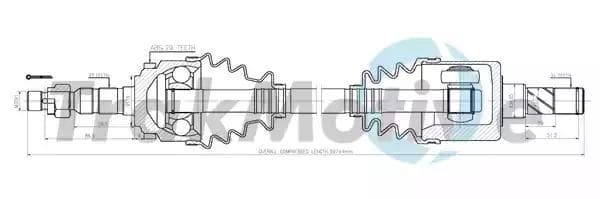 300576 TrakMotive Піввісь для Opel Meriva