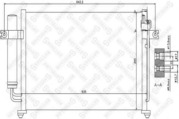 10-45027-SX Stellox Радиатор кондиционера для Hyundai Getz