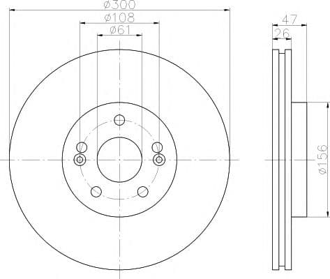 8DD 355 109-301 Hella Pagid Гальмівний диск для Renault Laguna