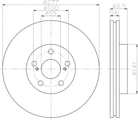 8DD 355 111-631 Hella Pagid Тормозной диск для Toyota Avensis