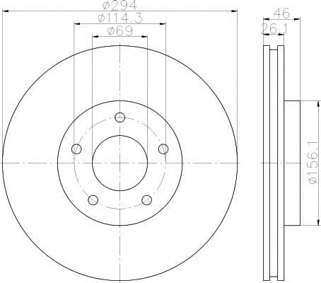 8DD 355 115-911 Hella Pagid Тормозной диск