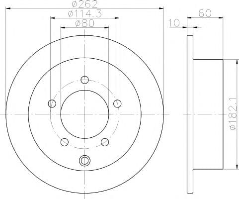8DD 355 119-181 Hella Pagid Гальмівний диск для Mitsubishi Lancer
