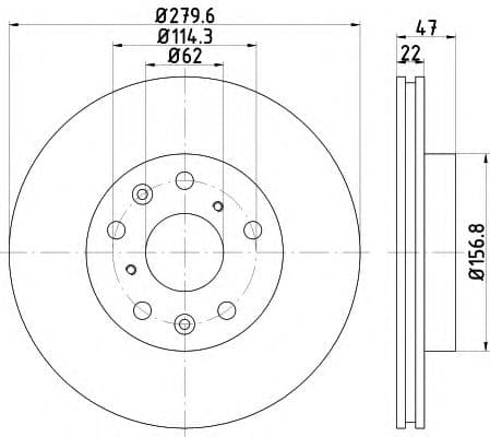 8DD 355 113-631 Hella Pagid Гальмівний диск