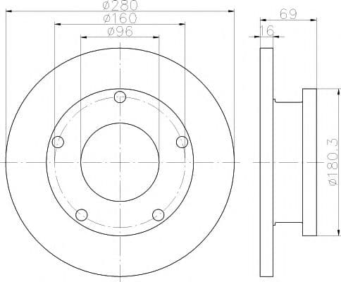 8DD 355 113-811 Hella Pagid Гальмівний диск