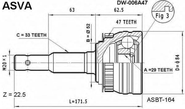 DW-006A47 Asva ШРУС