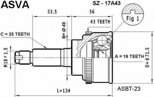 SZ-17A43 Asva ШРУС