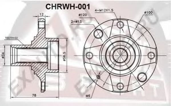 CHRWH-001 Asva Ступица колеса для Daewoo Lanos