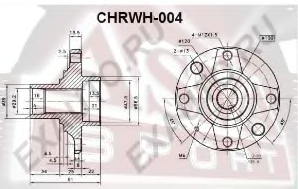 CHRWH-004 Asva Ступиця колеса