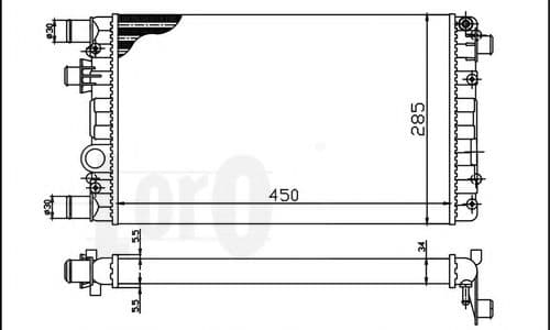 016-017-0016 Loro Радіатор охолодження двигуна для Fiat Seicento